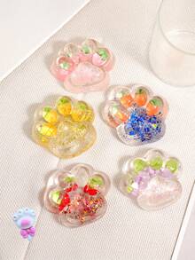 1PC Transparent Glitter Soft Cat Paw Squeeze Toy,Stress Relief And Fun, Great Party Favors And Birthday Gifts For All Ages, Pink For Girls,Blue For Boys,Portable Fidget Squeeze Toy For Your Desk And On The Go, Ideal Holiday Gift, Small Gift Ornament, Cute And Fun, Christmas Gift, Party Favor, Gift Bag Filler, Classroom Prize - Multicolor - View 5