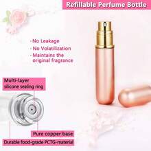 Travel Perfume Bottle Atomizer - 5ML Atomiser, Pocket Dispenser, Scent Pump, Leakproof Portable Sprayer Women And Men Black - 1 - 金-1 - 查看 3