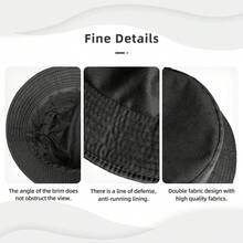 Wismut Aue S Fisherman Hat - Lightweight, Adjustable, And Breathable Polyester With Geometric Pattern - Perfect For Outdoor Activities, Father'S Day, And Sports Events, Outdoor Headwear| Adjustable Headgear| Lightweight Hat - 黑色 - 查看 5