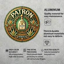 Circular Patron Tequila Aluminum Sign Vintage Metal Wall Art With High-Definition Print Durable And Deform-Resistant - 彩色 - 查看 5