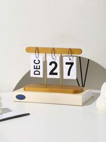 1pc Nordic Style Luxury Flip Page Calendar Desktop Organizer, Home Decor For Living Room, Entryway, Office, Bookshelf Back To School