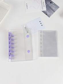 A7 Transparent Portable File Folder With Double Snap Design, Can Store Beautiful Photos, Can Be Used As Photo Album, Money Saving, Stationery, Notebook, Sticker Book, Office Supplies, School Supplies, Back To School