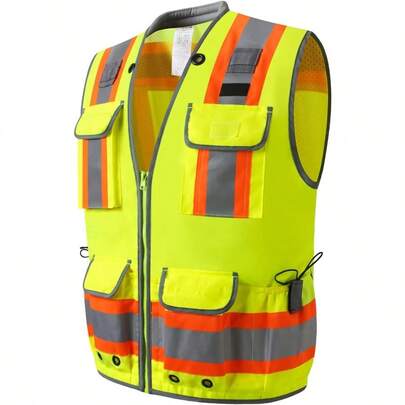 Surveyor Vest Reflective For MenClass 2 Heavy Duty Vests Reflective With Pockets And Zipper
