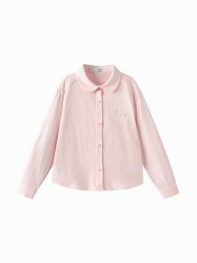 Balabala 女童衬衫 2025 秋季新款法兰绒格子纽扣上衣