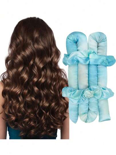 1 Non Heat Curling Set Silk Curling Stick Head With Hair Ring Suitable For Medium To Long Hair Overnight Non Heat Curling Stick Head With Natural Wave Curling Hair Suitable For Women's Date, Party, Beach Vacation, Gift, Wedding Bride Curling Hair Ornament Hair 