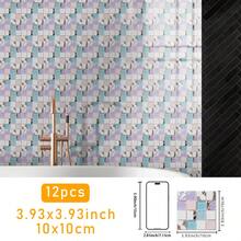 SUPSTICKER 12 miếng dán trang trí nhà cửa bằng chất liệu PVC dày dặn, kiểu dáng hiện đại, họa tiết gạch mosaic giả 2D, tự dính, chống thấm nước, chống dầu, dễ dán, thích hợp cho phòng ngủ, nhà bếp, phòng tắm, mặt bàn đảo bếp, trang trí tường phòng khách. Kích thước: 3.93*3.93/5.9*5.9/7.87*7.87 inch - Nhiều màu - Xem 20