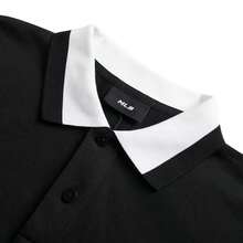 MLB Męskie i damskie koszulki polo z krótkim rękawem, uniwersyteckie koszulki polo z odkrytym dekoltem, koszulki codzienne, koszulki sportowe z klapami 3APQV0353-50BKS