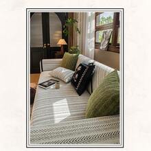 Capa para Sofá Chenille-Padrão Espinha de Peixe, Universal, Antiderrapante, Para Todas as Estações, Sala/Quarto/Escritór