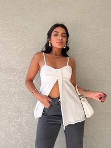 Kissmelady 8419 Tapered Jeans Zipper Women's Mom Jeans With Scratches 8419 - 黑色 - 查看 4