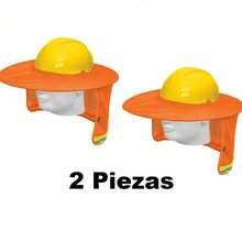 KIT 2 PZ-Folding Sun Shield For Helmet, Orange With Reflector - Orange - View 1
