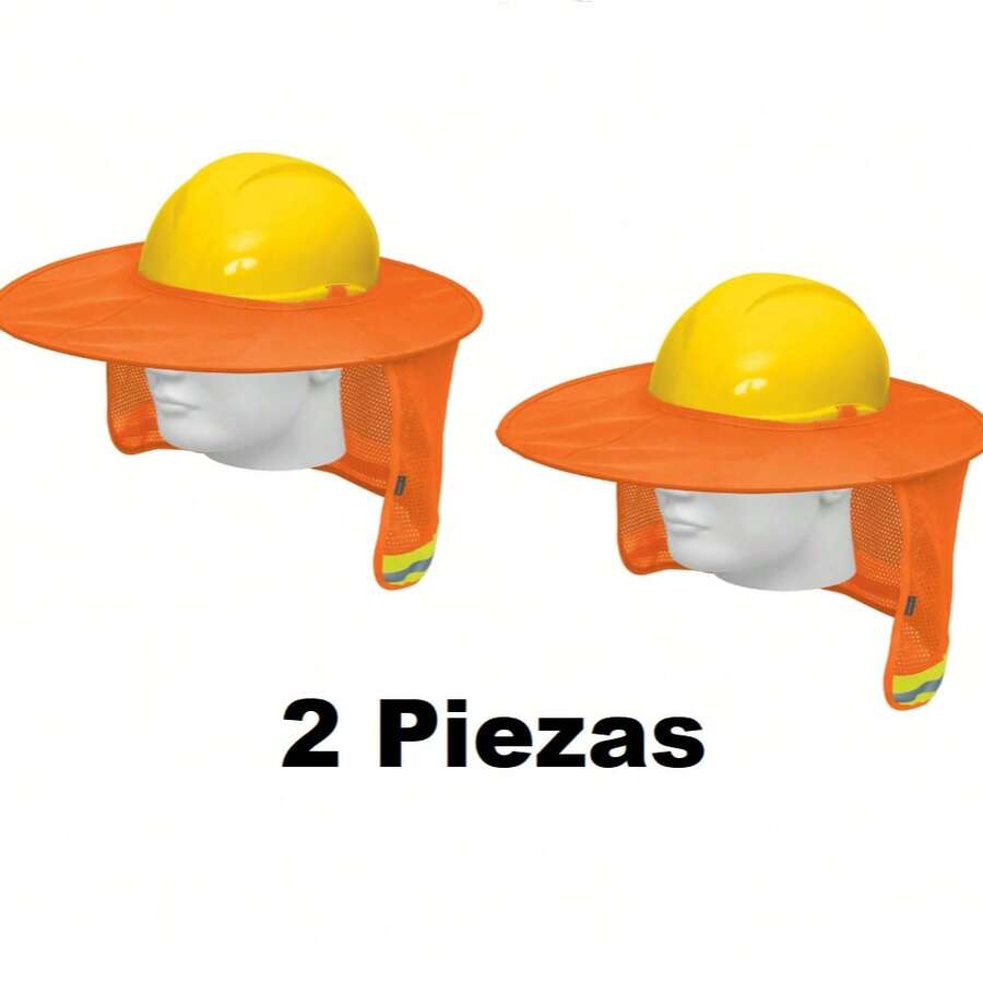 KIT 2 PZ-Folding Sun Shield For Helmet, Orange With Reflector - Orange - View 1