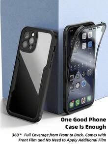 1pc 360 Full Body Protective Case Compatible With IPhone 15 14 13 12 11 Pro Max Plus X Xs Xr / Galaxy S25 S24 S23 S22 S21 S20 Ultra Plus FE Integrated Screen And Back Cover, Transparent Dual Side Protection