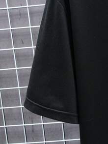 Men's Black Cotton T-Shirt, Modern Style - White - View 10