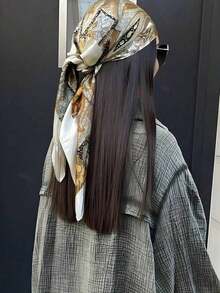 1pc Minimalist Printed Neckerchief, New Fashionable Spring Headscarf For Women, Can Be Used As Waistband, Bag Decoration, Ribbon, Headband Or Scarf, Ideal Choice To Enhance Your Overall Look. - Sky Blue - View 9