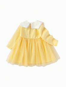 Balabala 2025 Autumn New Young Girl Sheer A-Line Dress - Custard - View 10