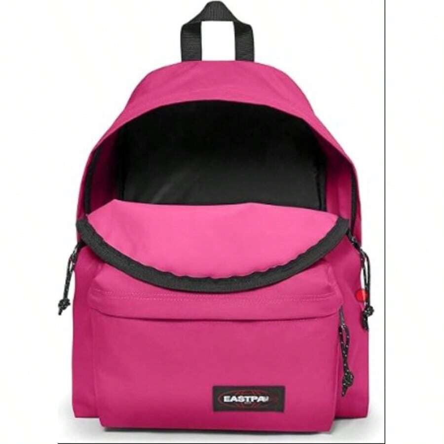 Minimalist American-Style Campus Backpack - Large-Capacity School Bag For Students, Travel And Leisure Backpack With Multifunctional Compartment Design, Lightweight And Waterproof Material, Ergonomic Shoulder Straps, Fashionable And Preppy Style (Black/Red/White) - 玫紅色中號 - 查看 1