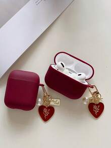 1 件菊花钥匙扣耳机盒，兼容 4 Pro 2、Pro 3、2 和 1，柔软硅胶一体式设计 - 酒紅色 - 查看 3