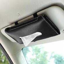 Car Visor Tissue Holder, Leather Car Dispenser, Hanging Car Napkin Holder, Car Holder, Visor Accessory Universal Most Vehicles (Black), 9.17*5.31 Inch - 黑色 - 查看 8