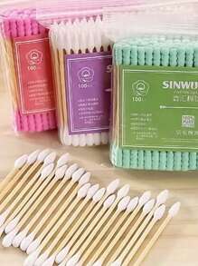 100pcs Multi-Functional Pet Ear Swabs, Suitable For Pet Ear Pulling, Pet Wiping Tear Stains, Pet Medication Care, Pet Supplies, Pet Care Supplies, Pet Grooming Supplies - Multicolor - View 6