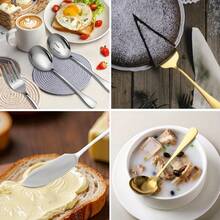 6 Stücke hochwertiges Besteck-Set aus Edelstahl, beinhaltet Servierlöffel, Kelle, Serviergabel, Suppenlöffel, Kuchenheber, Buttermesser, geeignet für Bankette, Buffets, Restaurants, Hotels, Zuhause (verschiedene Farben erhältlich), Catering Küchen Essservice Set, Edelstahl Buffet Party Serviergeschirr