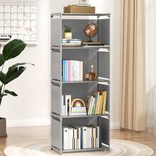 6 Layer Portable Bookshelf, Closet Organizer, Freestanding Wardrobe Shelf With Backboards, Multifunctional DIY Cube Storage Solution For Bedroom, Living Room, Office - Maximizes Space