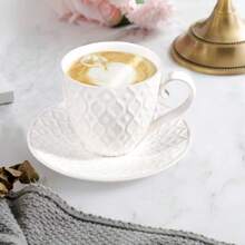 1 zestaw 6-uncjowych białych kubków do cappuccino - duża ceramiczna filiżanka do kawy ze spodkiem - do mikrofalówki i zmywarki, idealna do herbaty, espresso, latte - porcelanowy zestaw do kuchni lub kawiarni, dla baristów, ceramiczna filiżanka do espresso ze spodkiem, 6-uncjowa filiżanka do cappuccino, zabytkowe filiżanki do kawy w stylu kawiarnianym, do espresso i kawy po turecku, kubki do latte w stylu farmhouse, filiżanki do herbaty i spodki, porcelanowy zestaw dla baristów, pomysł na prezent