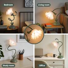 Branches Can Be Arbitrarily Twisted To Adjust The Shape Of Retro Lamp, Three Colors Can Be Adjusted, Sleep Lamp, Desk Lamp, Living Room Lamp, Wild Flower Lamp, Bedside Lamp, Bedroom Lamp, Home Decoration Lamp (Color: Green,Bulb Included*1) - 查看 4