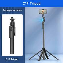 TOKQI 自动人脸追踪自拍杆三脚架，可伸缩铝合金智能手机支架，360°旋转手机支架，蓝牙遥控自拍杆，兼容安卓和iOS手机