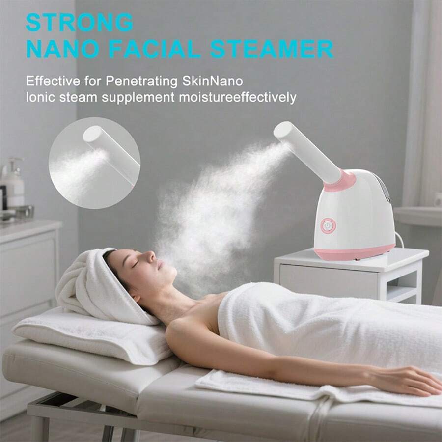 Large Water Tank 3-In-1 Nano Ionic Facial Steamer With 360° Rotatable Nozzle - Humidifier - Pore Cleanser - Blackhead Remover - Spa Quality, Free Roller And Hair Band Included - 查看 1