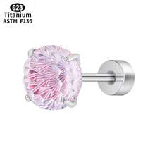 SENLANSP 1pc Luxury G23 Titanium Internally Threaded Dermal Anchor With Synthetic Opal Centered Rose, Perfect Gift, Hypoallergenic, Comfortable Wear
