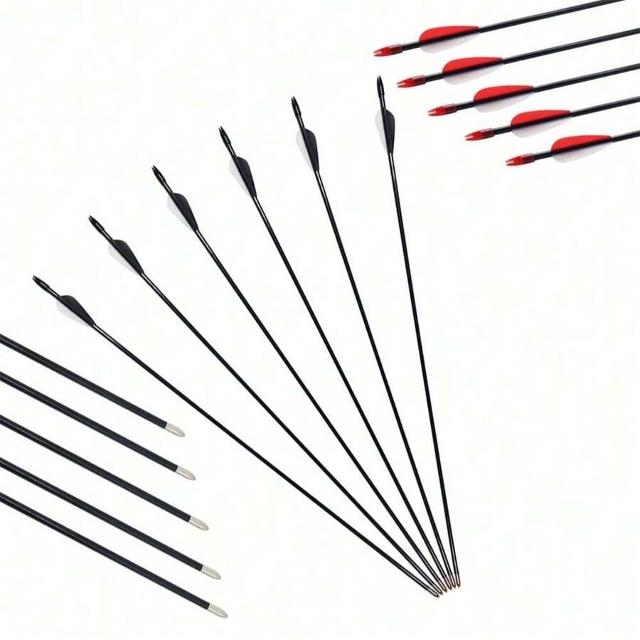 11pcs Metal Arrows, Outdoor Practice Accessories - Forest Hunting Metal Material - Multicolor - View 1