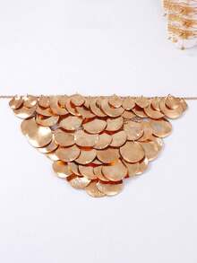 1pc Women's Punk Style Exaggerated Geometric Metal Layered Bib Necklace - Geometric Metallic Bib Necklace - View 7