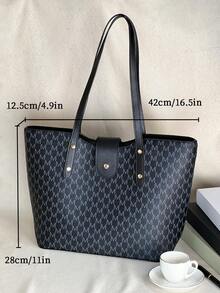 KAIDUCH 时尚简约手提包，通勤旅行大容量便携式拉链单肩包斜挎包女士单肩包女士礼物，引人注目的女士工作包 - 黑色 - 查看 10