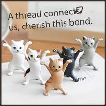 2 szt. uroczych uchwytów na figurki kotów: urocze, wielofunkcyjne podstawki do artykułów papierniczych, drobnych przedmiotów na biurku i jako element wystroju wnętrz