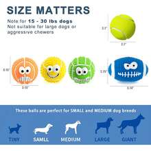 1 Pc Squeaky Dog Ball, Latex Rubber Dog Squeak Toys, 3.1'' Soft Bouncy Fetch Balls For Medium Small Pets Interactive Play, Teeth Cleaning Puppy Interactive Chew Durable Toy - Multicolor - View 9