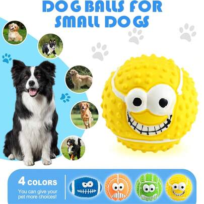 1pc Squeaky Dog Ball, Latex Rubber Material, 3.1 Inch Soft Bouncy Ball, Suitable For Medium & Small Pets Interaction, Teeth Cleaning, Puppy Chew Toy, Durable