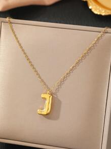 1 件不锈钢 26 字母吊坠项链，时尚优雅，送给她的绝妙礼物