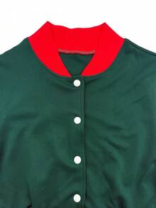 Damski elegancki, swobodny dwuczęściowy garnitur - europejska i amerykańska moda Damska kurtka patchworkowa - jednorzędowy garnitur baseballowy, damski garnitur jesienno-zimowy - swobodny, patchworkowy, prążkowany wzór, kurtka baseballowa i proste spodnie, odpowiedni na tańce, imprezy, randki, wesela, plaże, Halloween, Boże Narodzenie, Nowy Rok, Święto Dziękczynienia, damski garnitur modny