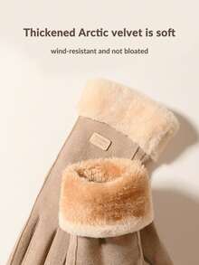 1 Đôi Găng tay cảm ứng ngoài trời ấm áp cho nữ, Găng tay dày chống gió, chống lạnh, mùa thu/đông - Nhiều màu - Xem 5