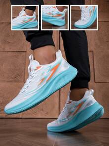 Jifffly 男女通用户外休闲运动鞋，减震透气网眼跑步鞋，情侣百搭 - 白色 - 查看 3