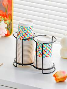 1 件豪华金属一次性杯架，适合家庭、咖啡厅和酒店使用的理想纸杯收纳盒 - 彩色 - 查看 7