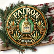 Circular Patron Tequila Aluminum Sign Vintage Metal Wall Art With High-Definition Print Durable And Deform-Resistant - 彩色 - 查看 1