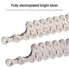 1 pieza Cadena de bicicleta dorada ENLEE para bicicletas de 6/7/8/9 velocidades, de acero duradero con diseño decorativo de cadena, resistente a la oxidación y con baño electrolítico, para bicicletas de montaña y de carretera, fácil instalación, engranaje de bicicleta