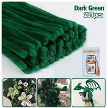 200/450根多色加粗雪尼尔绒条，散装彩色毛绒棒，9种颜色，适用于DIY工艺品和艺术项目，可作绒球，适用于情人节、母亲节和复活节装饰 - 彩色 - 查看 32