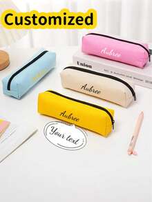 1pc Customizable Simple Pencil Case, Portable Large Capacity Student Stationery Box, Multi-Functional Pencil Pouch Back To School,Back To School,School Supplies - Multicolor - View 10