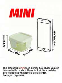 1-6 件装迷你食品储存容器套装、厨房午餐盒冰箱密封容器、矩形塑料密封储物盒小食品容器塑料密封盒、多功能调味品盒、2 盎司塑料、可密封盖子、可堆叠、多用途、便携式零食、水果、燕麦、旅行和家庭整理、用于家庭整理的篮子、垃圾桶和容器、厨房用品学校用品、返校 - 彩色 - 查看 2