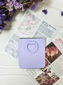 Luxury Korean Style Minimalist Gradient Purple Candy Color Phone Case, Compatible With Samsung - Gradient White and Purple - View 8