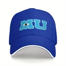 Monsters University Baseball Cap - Official MU Logo Hat In Royal Blue, Lightweight Breathable Sports Cap For Men, Women, Monsters Inc Fans - Gift For Mike & Sulley - Birthday/Graduation Present, Fan Merchandise, Sporty Design, Comfortable Fit, Fan Gear, Casual Wearers - 藍色 - 查看 2