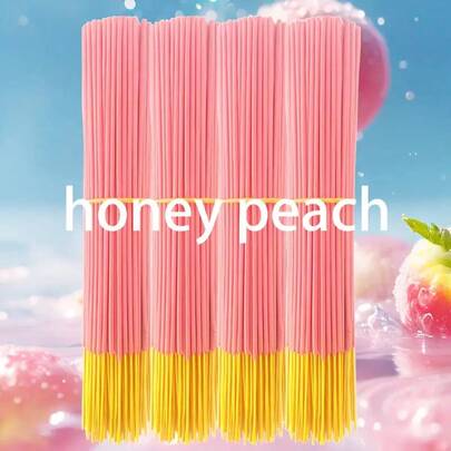 10.03 英寸桃香熏香棒，适用于家居装饰、瑜伽、冥想、派对和节日