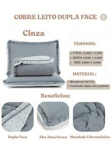 Bedspread Double / Queen / King 200 Thread Count Super Soft Double Sided 3 Pieces Ruffle Alice Bedspread - 灰色 - 查看 2